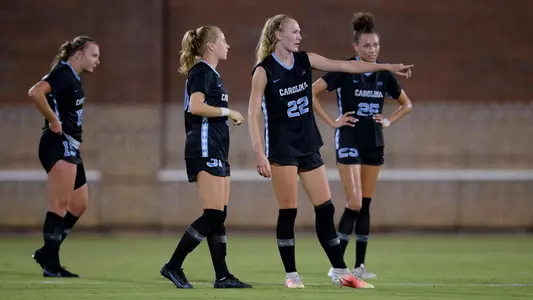 Tori Hansen, Annika Huhta, Maycee Bell, Avery Patterson 
University of North Carolina Women's Soccer v Washington
Dorrance Field
Chapel Hill, NC 
Thursday, August 19, 2021