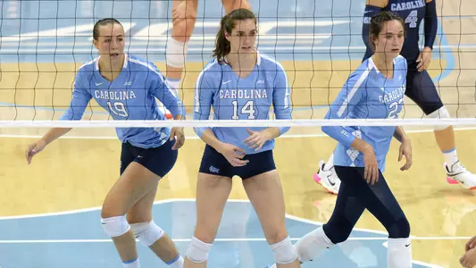Emma Reynolds, Kaya Merkler, Parker Austin 
University of North Carolina Volleyball
Blue-White match
Carmichael Arena 
Chapel Hill, NC 
Friday, August 20, 2021
