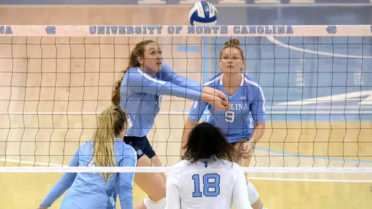 Emily Zinger, Mabrey Shaffmaster 
University of North Carolina Volleyball
Blue-White match
Carmichael Arena 
Chapel Hill, NC 
Friday, August 20, 2021
