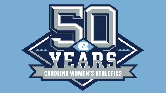 50 Years of Carolina Women's Sports logo