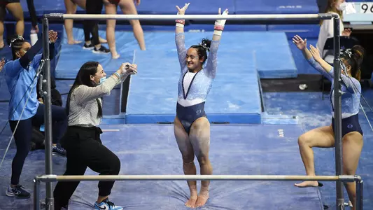 Lali Dekanoidze uneven bars University of North Carolina Gymnastics v Missouri, George Washington, Brown Carmichael Arena Chapel Hill, NC Saturday, January 22, 2022
