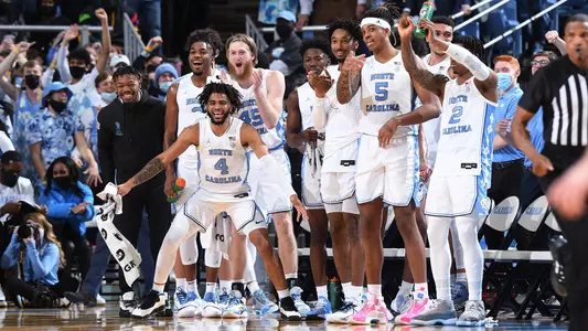 bench celebrationUniversity of North Carolina Basketball v North Carolina StateDean E. Smith CenterChapel Hill, NCSaturday, January 29, 2022