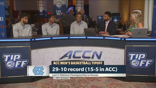 ACC Tipoff 2022 Caleb Love, RJ Davis, Armando Bacot, Joel Berry II