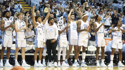 bench celebrates vs. Johnson C. Smith
