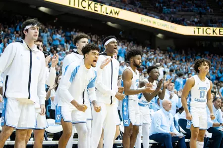 UNC bench celebration