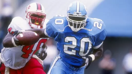 26 Sep 1992: Running back Natrone Means of the North Carolina Tar Heels runs with the ball during a game against the North Carolina State Wolfpack at Kenan Stadium in Chapel Hill, North Carolina. North Carolina State won the game 27-20.Mandatory Credit: Patrick Murphy-Racey /Allsport