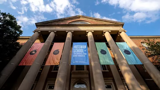 Hussman School of Journalism and Media on the campus of the University of North Carolina at Chapel Hill. September 10, 2019.(Jon Gardiner/UNC-Chapel Hill)