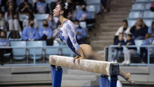 Julianna Love
balance beam
University of North Carolina Gymnastics v West Virginia
Carmichael Arena
Chapel Hill, NC
Thursday, February 24, 2020