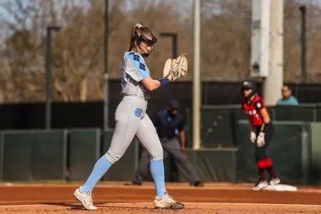 North Carolina during a game against Georgia  at Jack Turner Softball Stadium in Athens, Ga., on Friday, Feb. 25, 2022. (Photo by Mackenzie Miles)