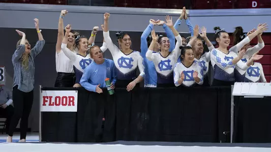 celebrationfloor exerciseUniversity of North Carolina Gymnastics v Towson NCAA Regionals Reynolds Coliseum Raleigh, NC Wednesday, March 30, 2022