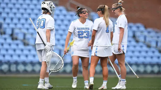 Emma Trenchard, Taylor Moreno, Emily Nalls, Gabi Hall 
University of North Carolina Women's Lacrosse v Furman
Dorrance Field 
Chapel Hill, NC 
Wednesday, February 16, 2022