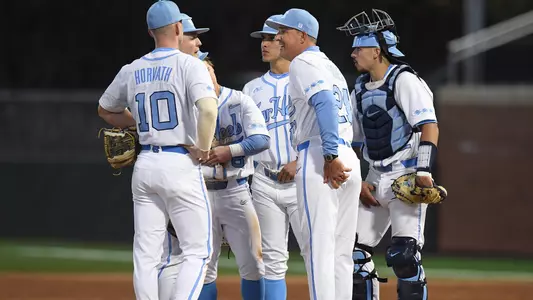huddle, meeting on the mound
University of North Carolina Baseball v Seton Hall
Boshamer Stadium
Chapel Hill, NC
Friday, February 18, 2022