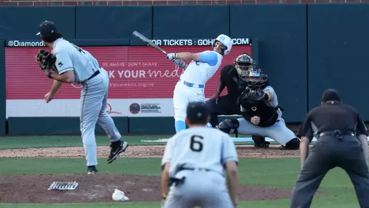 With the bases now loaded, Mikey Madej (2) rips a shot down the right field line...