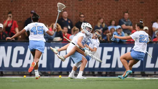 Julia Dorsey, Taylor Moreno, Emma Trenchard, Brooklyn Walker-Welch 
University of North Carolina Women's Lacrosse
v Northwestern 
NCAA Semifinal 
Johns Hopkins University 
Homewood Field 
Baltimore, MD 
Friday, May 27, 2022