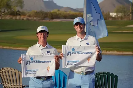 Ford and Burnett NCAA with flags