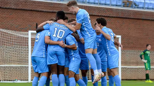 men's soccer celebration