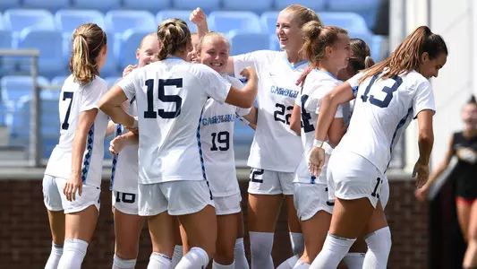 The Tar Heels celebrate scoring against VCU