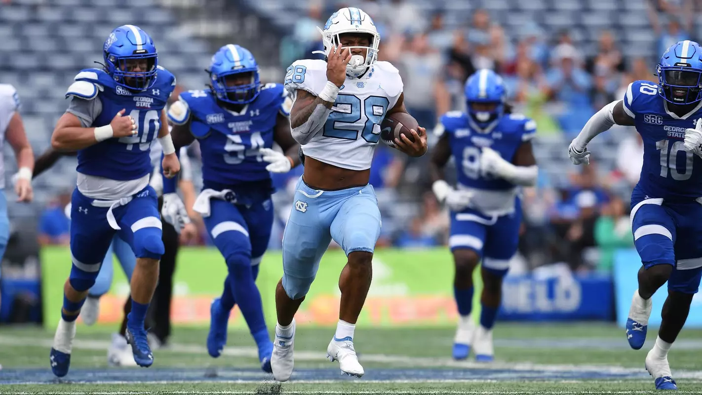 Omarion Hampton University of North Carolina Football v Georgia State University Center Parc Credit Union Stadium Atlanta, GA Saturday, September 10, 2022