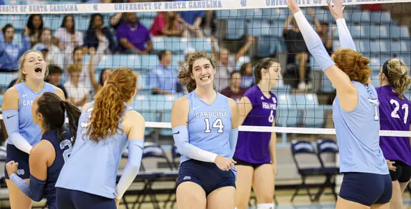 Kaya Merkler & CelebrationUniversity of North Carolina Volleyball v High PointCarmichael ArenaChapel Hill, NCSaturday, August 20, 2021