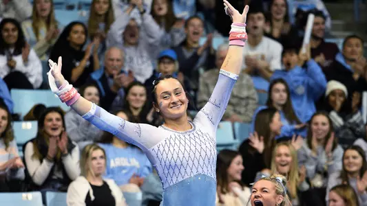 Lali Dekanoidze
uneven bars 
University of North Carolina Gymnastics v North Carolina State University 
Carmichael Arena 
Chapel Hill, NC 
Monday, January 9, 2023