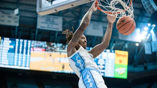 Armando Bacot dunks and had a double-double vs. Saint Augustine's