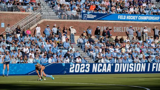 Sophomore Sietske BrĂ¼ning clears the ball against Northwestern in front of a capacity crowd doing the NCAA Championship at Karen Shelton Stadium Sunday.