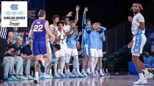 Carolina Insider men's basketball bench celebration