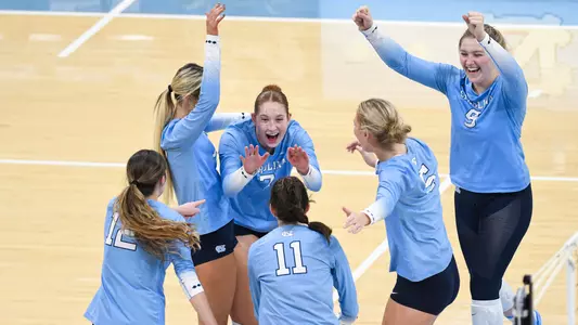 Celebration
University of North Carolina Volleyball v Virginia Tech
Carmichael Arena
Chapel Hill, NC
Friday, November 3, 2023