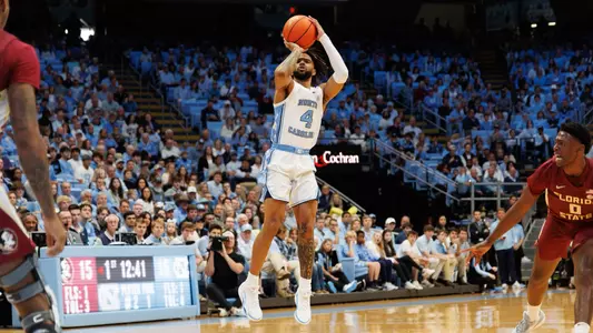 North Carolina Tar Heels on December 2, 2023, at Dean Smith Center in Chapel Hill, North Carolina.