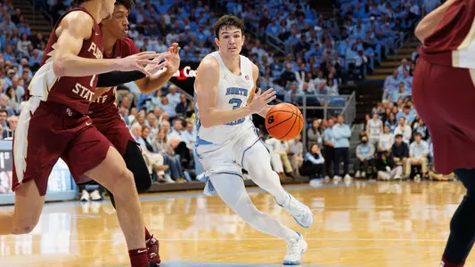 North Carolina Tar Heels on December 2, 2023, at Dean Smith Center in Chapel Hill, North Carolina.