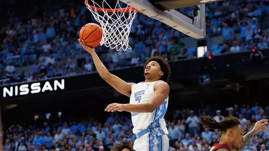 Seth Trimble #7 of the North Carolina Tar Heels on December 2, 2023, at Dean Smith Center in Chapel Hill, North Carolina.