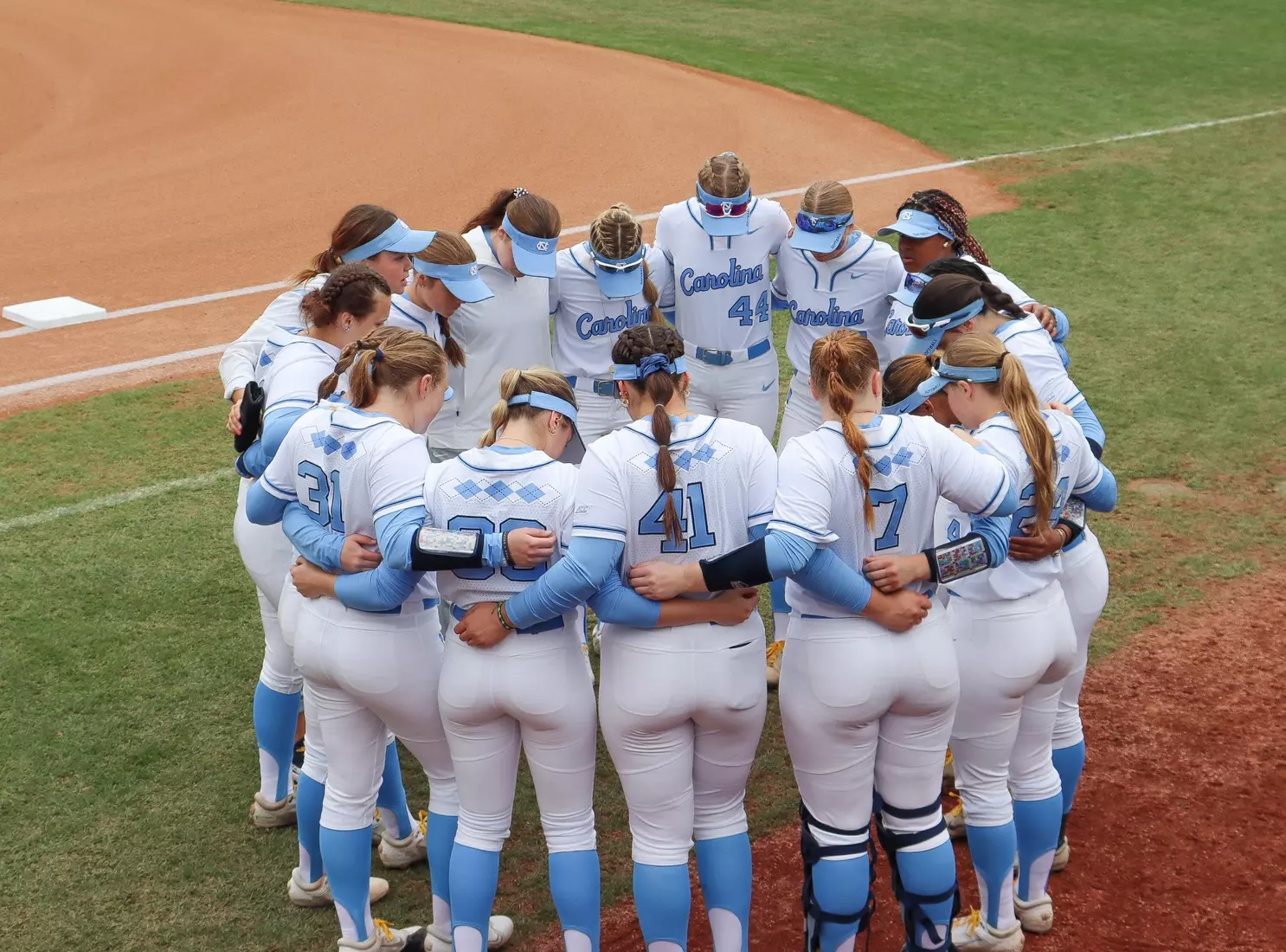 UNC Softball Pregame Huddle
