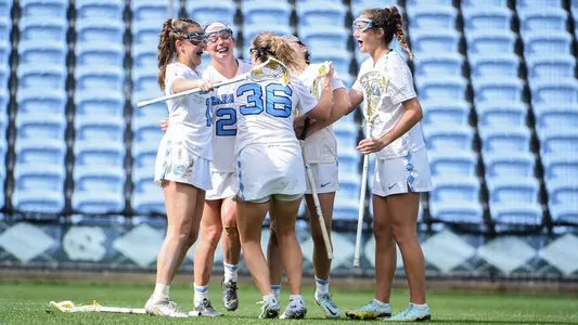 women's lacrosse celebration vs. clemson