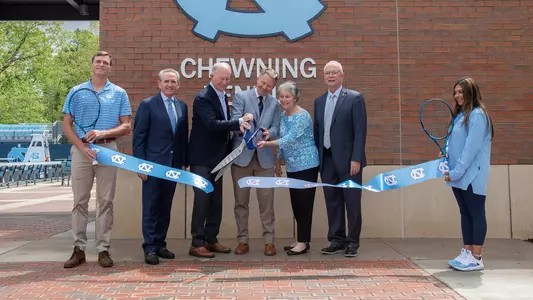 Chewing ribbon cutting
Chewning Tennis Center dedication
University of North Carolina Tennis
Chewning Tennis Center
Chapel Hill, NC
Friday, April 14, 2023