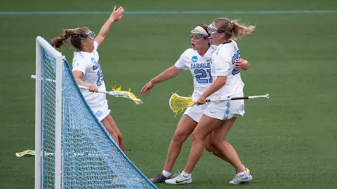 Marissa White, Caroline Godine, Caitlyn Wurzburger
University of North Carolina Women's Lacrosse v Denver
Dorrance Field
Chapel Hill, NC
Thursday, May 18, 2023