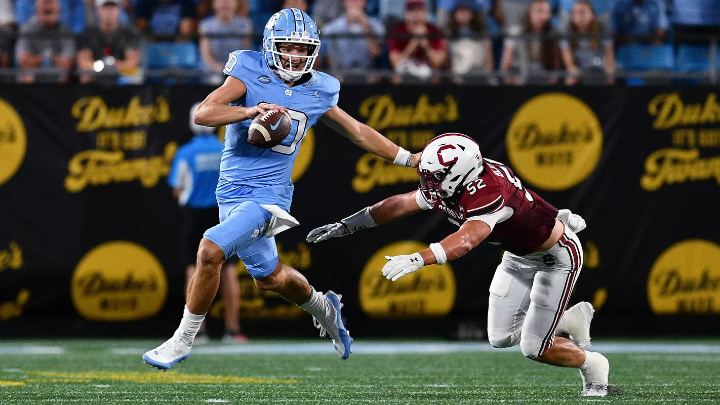 Drake Maye University of North Carolina Football v South Carolina Duke’s Mayo Classic Bank of America Stadium Charlotte, NC Saturday, September 2, 2023