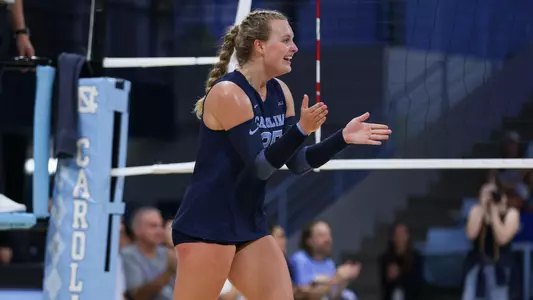 Maddy May, Celebration 
University of North Carolina Volleyball v Pitt 
Carmichael Arena 
Chapel Hill, NC 
Sunday, September 24, 2023