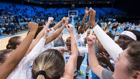 Huddle Celebration
University of North Carolina Women’s Basketball v Miami
Carmichael Arena
Sunday, January 25, 2024