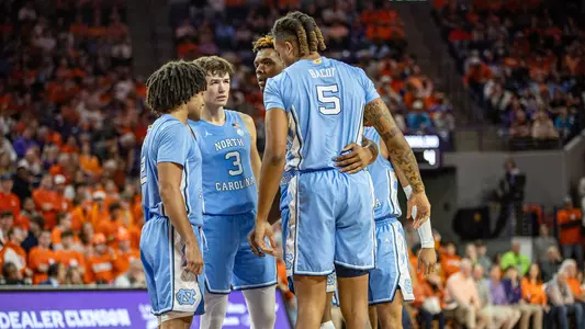 huddle at Clemson
