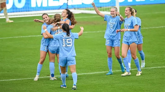 Women's Soccer celebration vs. FSU, ACC Championship 11.10.24