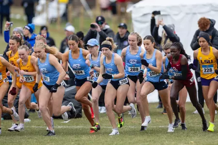 UNC Women's XC at the starting line of the NCAA Championships