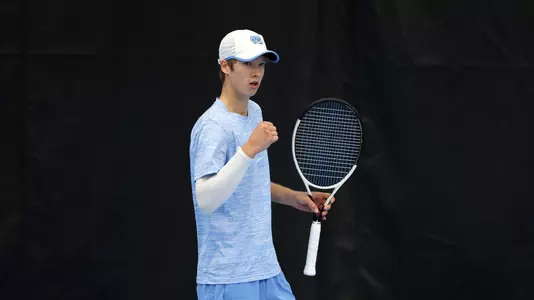 Patrick Schoen
Chapel Hill, NC – Feb 11: NCAA Men's Tennis - Georgia at North Carolina at Cone-Kenfield Tennis Center in Chapel Hill, NC on February 11, 2024. (Credit: Andy Mead/YCJ)