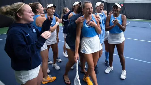 Tatum Evans, celebration 
University of North Carolina Women's Tennis v Virginia 
ACC Tournament 
Cary Tennis Park 
Cary, NC 
Sunday, April 21, 2024
