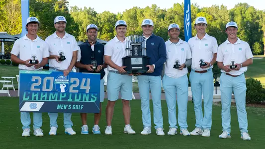 2024 ACC Champions
University of North Carolina Men's Golf v Florida State
ACC Championship, Match Play
Charlotte Country Club
Charlotte, NC
Monday, April 22. 2024