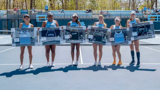 Reilly Tran, Abbey Forbes, Anika Yarlagadda, Sara McClure, Fiona Crawley, Elizabeth Scotty
University of North Carolina Women's Tennis v Virginia Tech
Chewning Tennis Center
Chapel Hill, NC
Sunday, April 7, 2024