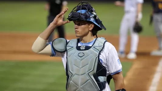 Luke Stevenson (44) and the Heels would head into the bottom of the ninth down by one run.