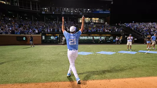 celebration, Scott Forbes 
University of North Carolina Baseball v West Virginia 
NCAA Super Regionals 
Boshamer Stadium 
Chapel Hill, NC 
Saturday, June 8, 2024