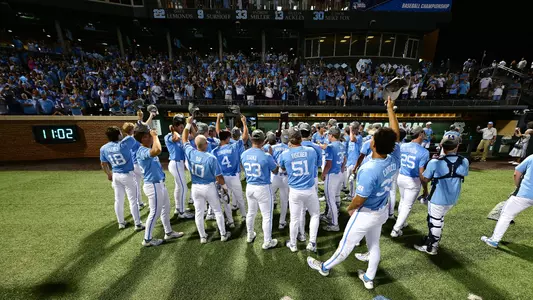 celebration 
University of North Carolina Baseball v West Virginia 
NCAA Super Regionals 
Boshamer Stadium 
Chapel Hill, NC 
Saturday, June 8, 2024