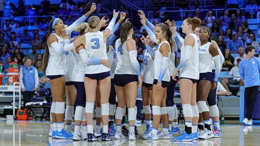 Huddle  
University of North Carolina Volleyball v WCU 
Carmichael Arena 
Chapel Hill, NC 
Sunday, September 1, 2024