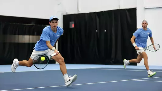 Chapel Hill, NC – Jan 19: NCAA Men's Tennis - James Madison at North Carolina at Chewning Tennis Center in Chapel Hill, NC on January 19, 2025. (Credit: Andy Mead/YCJ)